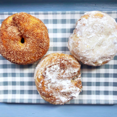 Easy Air Fryer Cinnamon & Powdered Sugar Donuts