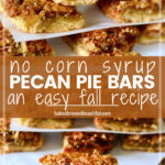 Pecan pie bars on parchment paper