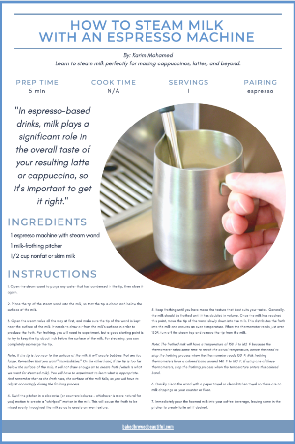 How To Steam Milk With An Espresso Machine Baked, Brewed, Beautiful
